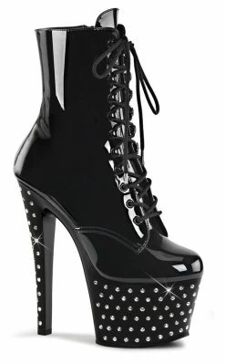 Pleaser Pole Shoes STARDUST-1020-7 Black Ankle Boots