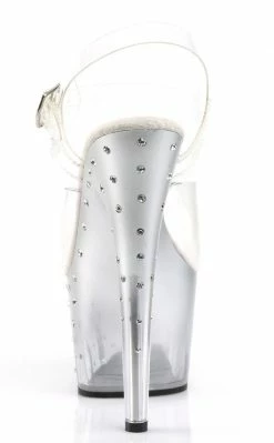 Pleaser STARDUST-708T Clr/Slv-Clr Heels