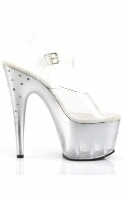 Pleaser STARDUST-708T Clr/Slv-Clr Heels