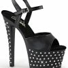 Pleaser STARDUST-709 Black / Black Matte Heels