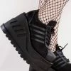 Demonia STOMP-08 Black Vegan Leather Platform Sneakers Shoes