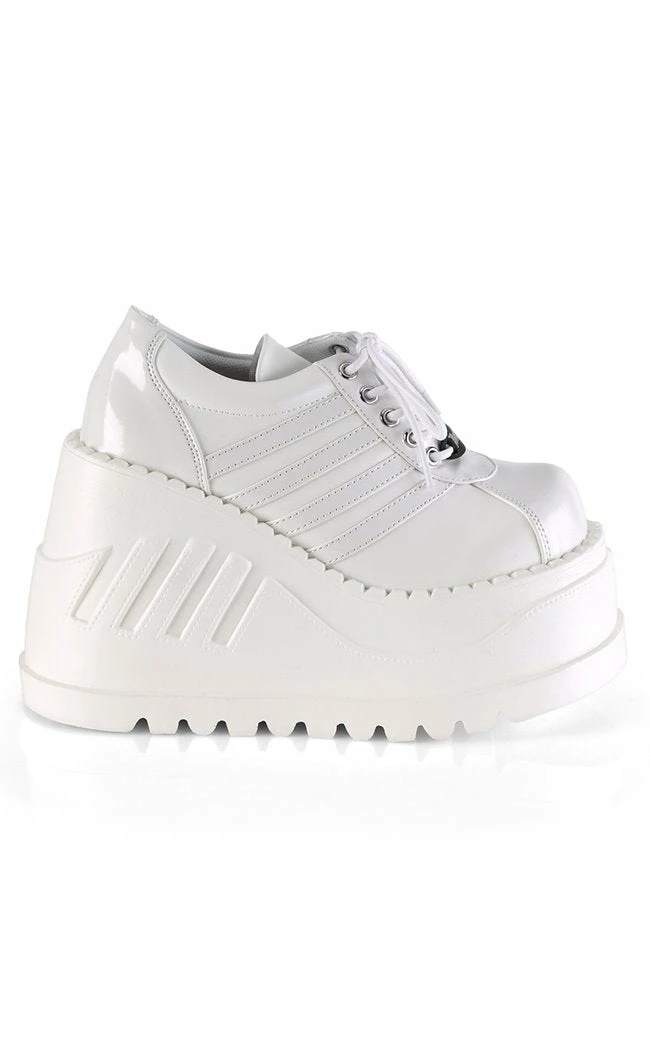 Demonia STOMP-08 White Vegan Leather Platform Sneakers 6 Demonia STOMP-08 White Vegan Leather Platform Sneakers