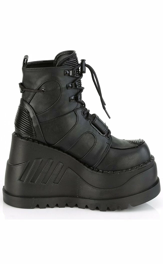 Demonia STOMP-13 Black Vegan Leather Platform Ankle Boots Shoes 7 Demonia STOMP-13 Black Vegan Leather Platform Ankle Boots Shoes