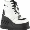 Demonia STOMP-13 White Vegan Leather Platform Ankle Boots 1 Demonia STOMP-13 White Vegan Leather Platform Ankle Boots