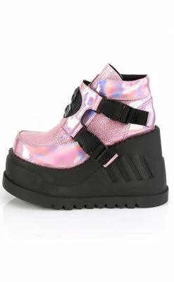 Demonia Shoes STOMP-15 Pink Holographic Platform Sneakers 9 Demonia Shoes STOMP-15 Pink Holographic Platform Sneakers
