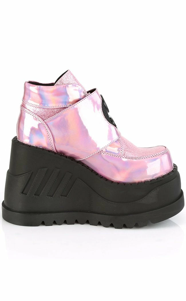 Demonia Shoes STOMP-15 Pink Holographic Platform Sneakers 7 Demonia Shoes STOMP-15 Pink Holographic Platform Sneakers