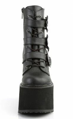 Demonia SWING-103 Black Vegan Leather Platform Ankle Boots Shoes