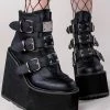 Demonia Shoes SWING-105 Black Vegan Leather Platform Ankle Boots (AU Stock) 1 Demonia Shoes SWING-105 Black Vegan Leather Platform Ankle Boots (AU Stock)
