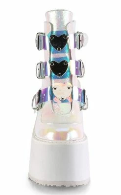 Demonia SWING-105 Pearl Iridescent Platform Ankle Boots (Au Stock)