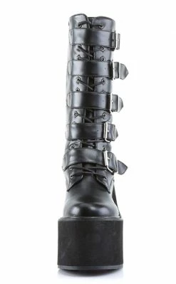 Demonia Shoes SWING-220 Black Vegan Leather Platform Knee High Boots 8 Demonia Shoes SWING-220 Black Vegan Leather Platform Knee High Boots