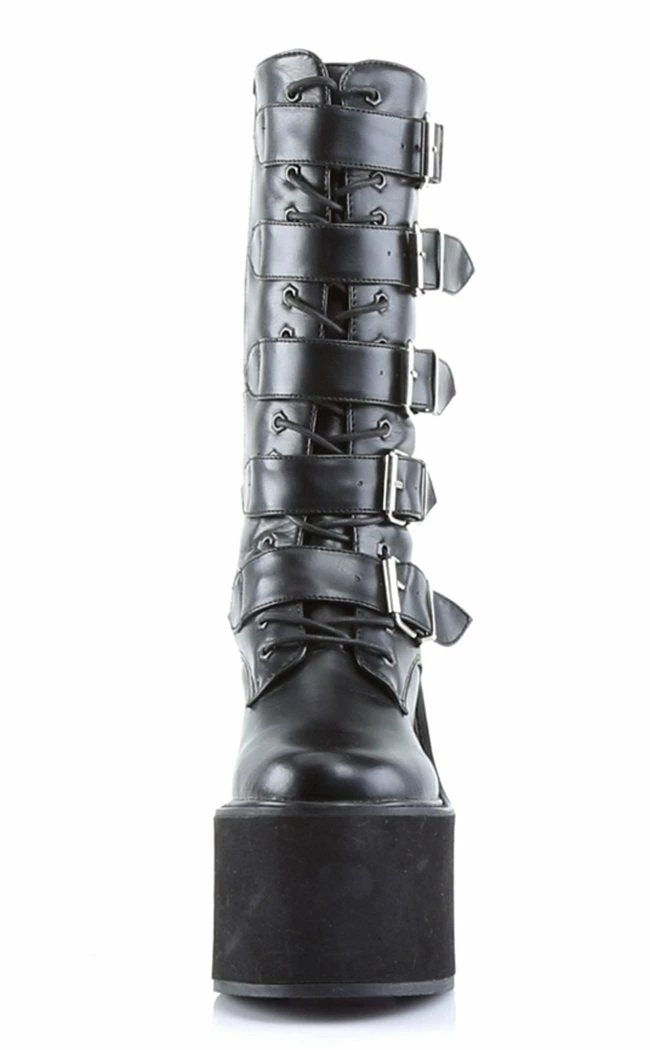 Demonia Shoes SWING-220 Black Vegan Leather Platform Knee High Boots 4 Demonia Shoes SWING-220 Black Vegan Leather Platform Knee High Boots