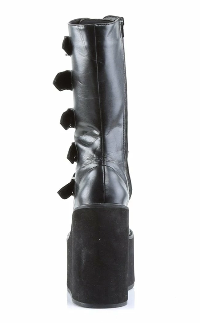 Demonia Shoes SWING-220 Black Vegan Leather Platform Knee High Boots 6 Demonia Shoes SWING-220 Black Vegan Leather Platform Knee High Boots