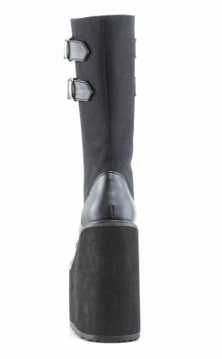 Demonia SWING-221 Black Canvas Platform Knee High Boots (Last Pair: Size 7) 11 Demonia SWING-221 Black Canvas Platform Knee High Boots (Last Pair: Size 7)