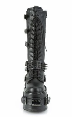 Demonia SWING-327 Black Vegan Leather Platform Knee High Boots