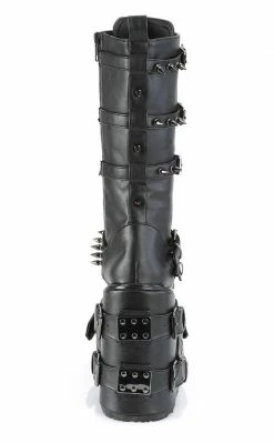 Demonia SWING-327 Black Vegan Leather Platform Knee High Boots