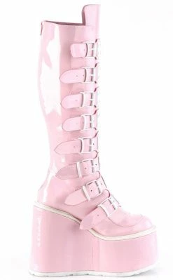 Demonia SWING-815 Baby Pink Holographic Trinity Platform Knee High Boots (Au Stock) 13 Demonia SWING-815 Baby Pink Holographic Trinity Platform Knee High Boots (Au Stock)