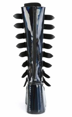 Demonia Shoes SWING-815 Black Holo Trinity Platform Knee High Boots
