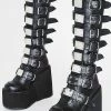 Demonia SWING-815 Black Trinity Platform Knee High Boots (Au Stock)
