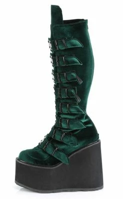 Demonia SWING-815 Emerald Velvet Trinity Platform Knee High Boots (Au Stock) 11 Demonia SWING-815 Emerald Velvet Trinity Platform Knee High Boots (Au Stock)