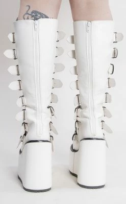Demonia SWING-815 White Trinity Platform Knee High Boots (Au Stock) 9 Demonia SWING-815 White Trinity Platform Knee High Boots (Au Stock)