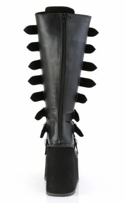 Demonia Plus Size SWING-815WC Black Matte Trinity Knee High Boots | Wide Calf (Au Stock)