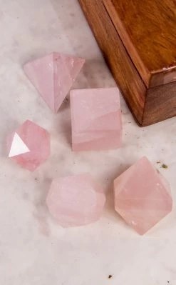 Crystals Home Decor Sacred Geometry Set | Rose Quartz