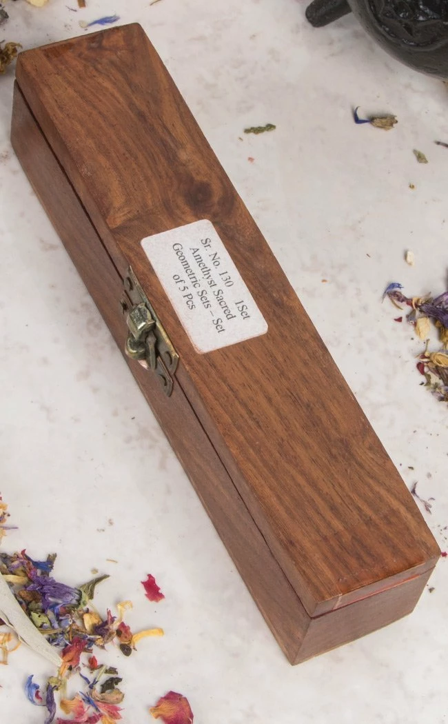 Crystals Sacred Geometry Set Of 5 | Amethyst 6 Crystals Sacred Geometry Set Of 5 | Amethyst