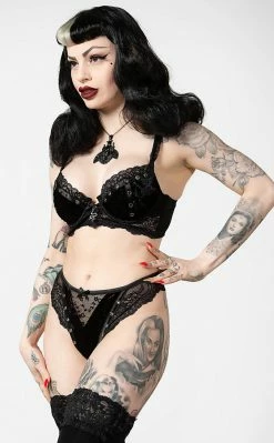 Killstar Clothing Sacred Spirits Velvet Bralet | Black