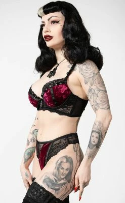Killstar Clothing Sacred Spirits Velvet Bralet | Blood 12 Killstar Clothing Sacred Spirits Velvet Bralet | Blood