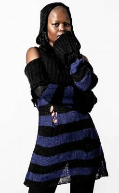 Killstar Sapphire Hooded Knit Sweater