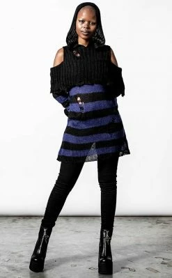Killstar Sapphire Hooded Knit Sweater