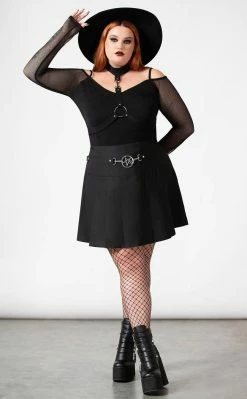 Killstar Clothing Scary Pleated Skirt 13 Killstar Clothing Scary Pleated Skirt