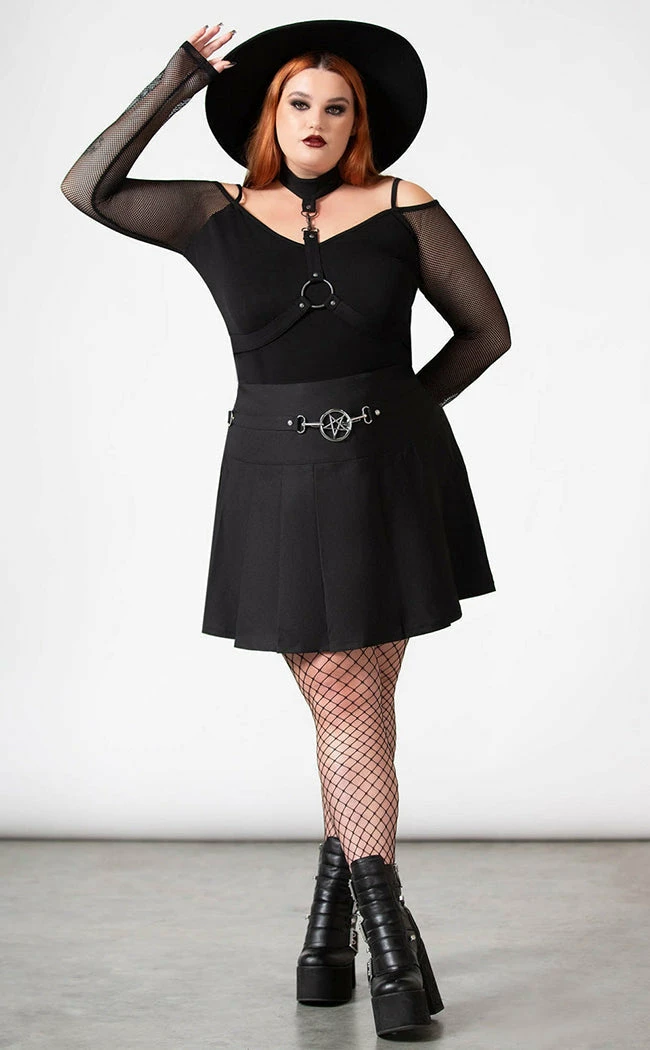 Killstar Clothing Scary Pleated Skirt 5 Killstar Clothing Scary Pleated Skirt