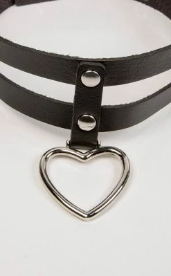 Cold Black Heart Seduction Heart Ring Choker 8 Cold Black Heart Seduction Heart Ring Choker