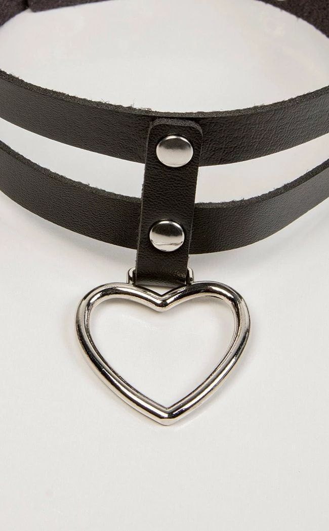 Cold Black Heart Seduction Heart Ring Choker 5 Cold Black Heart Seduction Heart Ring Choker