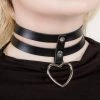 Cold Black Heart Seduction Heart Ring Choker