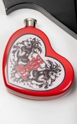Drop Dead Gorgeous See You In Hell Heart Flask Home & Gifts