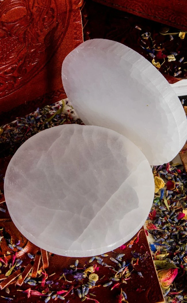 Crystals Selenite Charging Plate Witchcraft 4 Crystals Selenite Charging Plate Witchcraft