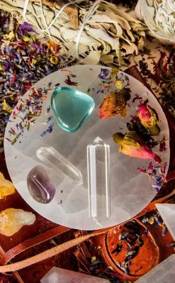 Crystals Selenite Charging Plate Witchcraft