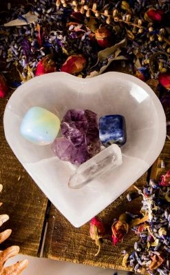 Crystals Selenite Heart Charging Bowl Witchcraft