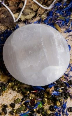 Crystals Selenite Palm Stone