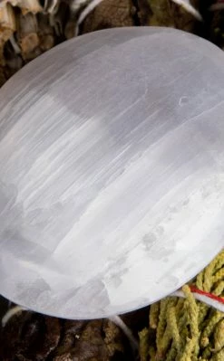 Crystals Selenite Palm Stone 7 Crystals Selenite Palm Stone