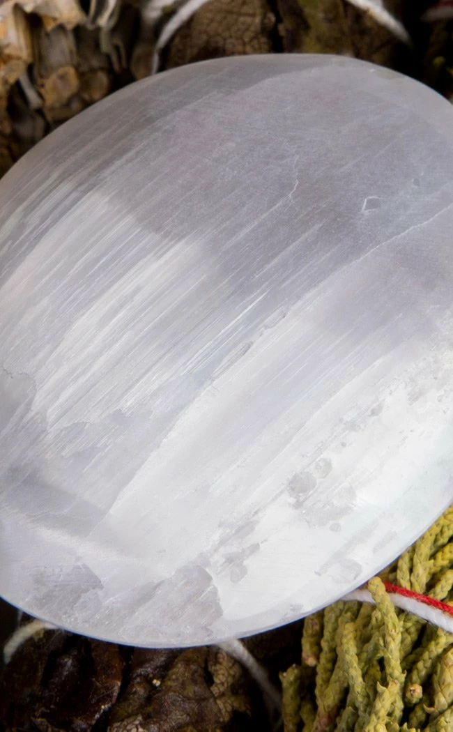 Crystals Selenite Palm Stone 5 Crystals Selenite Palm Stone