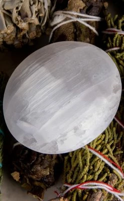 Crystals Selenite Palm Stone