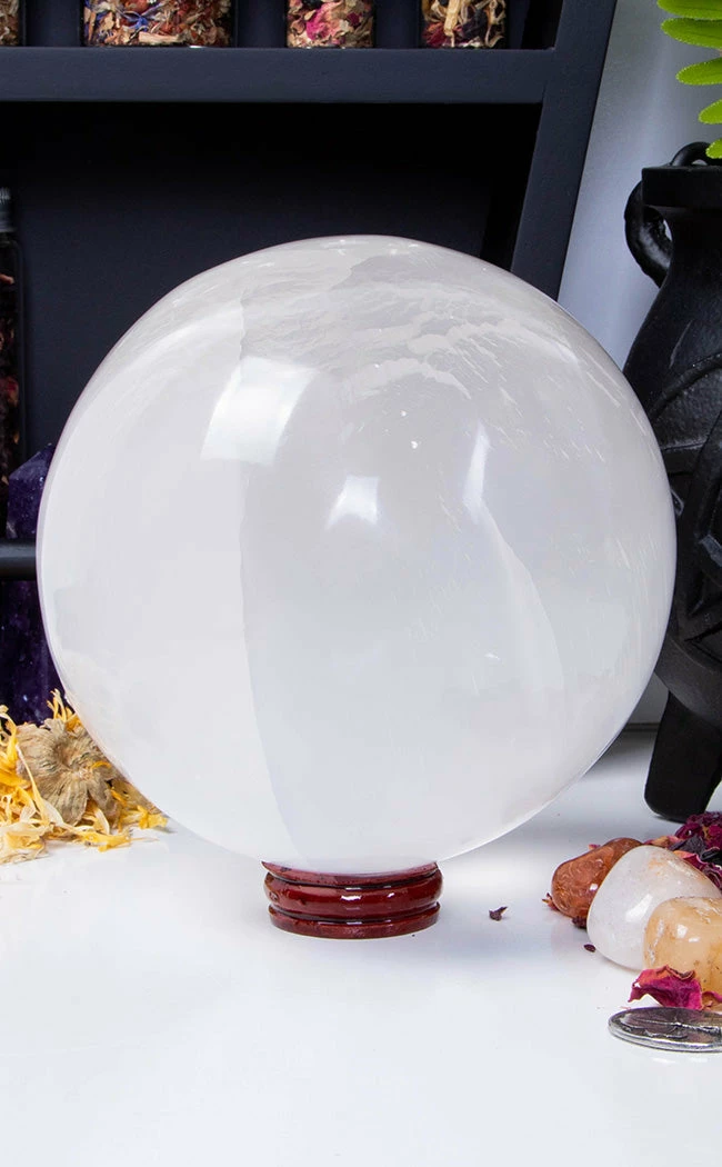 Crystals Selenite Sphere Crystal Ball | XL12cm Witchcraft 6 Crystals Selenite Sphere Crystal Ball | XL12cm Witchcraft