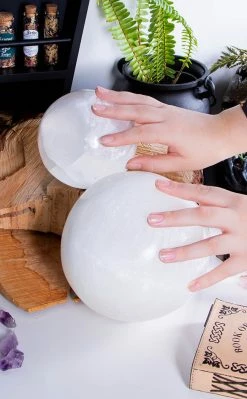 Crystals Selenite Sphere Crystal Ball | XL12cm Witchcraft