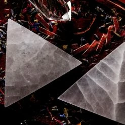 Crystals Witchcraft Selenite Triangle Stone 9 Crystals Witchcraft Selenite Triangle Stone