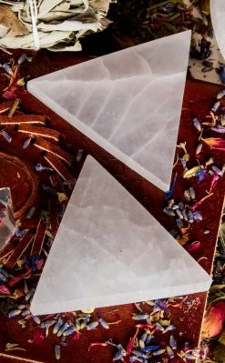 Crystals Witchcraft Selenite Triangle Stone