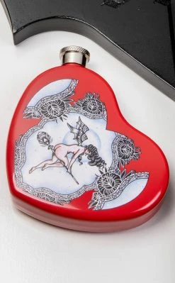 Drop Dead Gorgeous Send Nudes Heart Flask Home & Gifts
