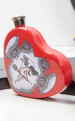 Drop Dead Gorgeous Send Nudes Heart Flask Home & Gifts